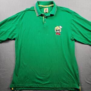 Y2K YO ME Polo Shirt Yo*Me Green Monkey Retro Mens XL